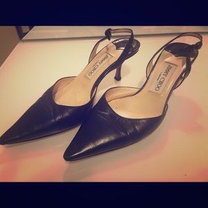 Jimmy Choo Black Leather Heels